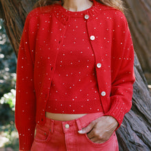 Load image into Gallery viewer, Rhinestone Cashmere T-Shirt