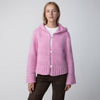 Cashmere Silk Pointelle Hoodie Cardigan